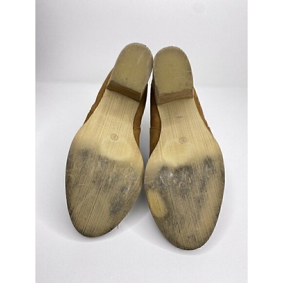 Ecote Boots Size 8 Women's Urban Outfitters Cowsuede Size Zipper Pointed Toe Tan - Picture 5 of 6